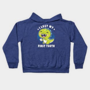 I Lost My First Tooth Cute Dinosaur Kids Kids Hoodie